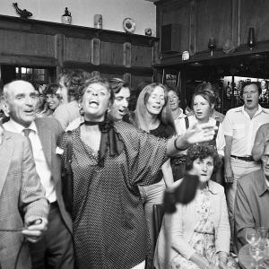 People singing in The Ship pub
