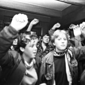 Youth singing indoors