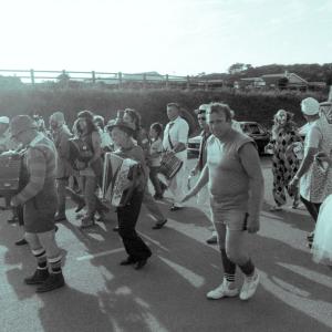 accordion players in road