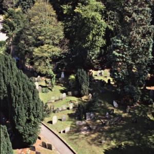 View of Churchyard from above