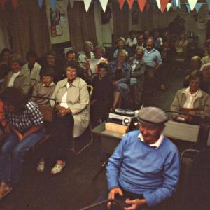 People watching projector