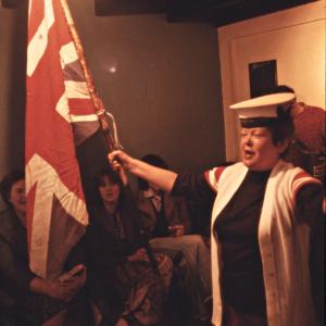 Woman holding Union Flag