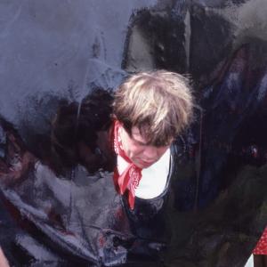 Old Oss rider's bare head 