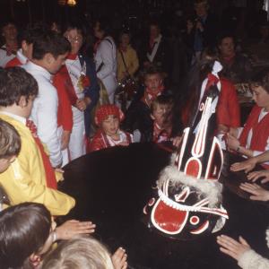 Children circled around Old Oss inside 