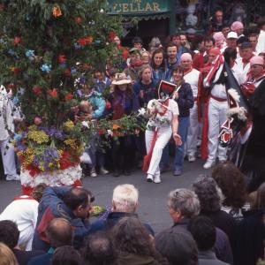 Old Oss being teased under maypole