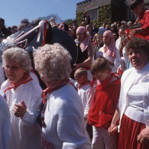 Old Oss party outside Prideaux Place house