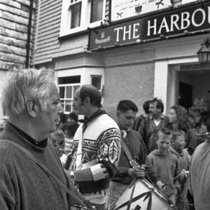 Musicians outside pub