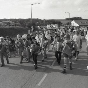 Accordion players in road