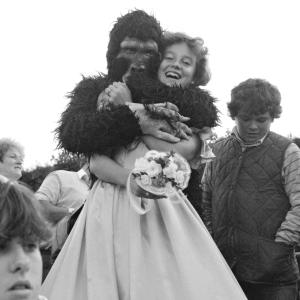 gorilla hugging carnival queen