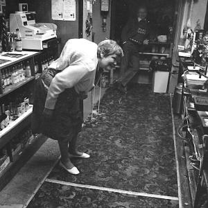 Jean Luke behind the bar