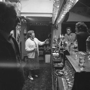 Jean Luke behind the bar