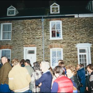 People walking at night
