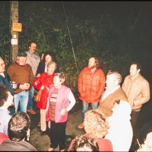 People singing at night