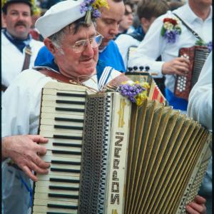 Man from Blue Ribbon playing accordion