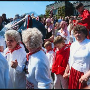 Old Oss party outside Prideaux Place house
