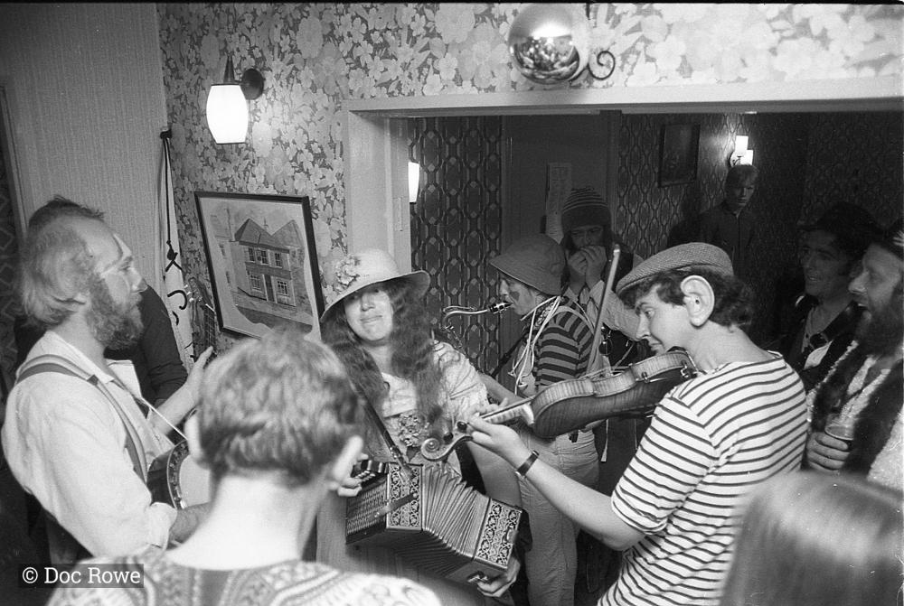 Merrymakers musicians in pub 