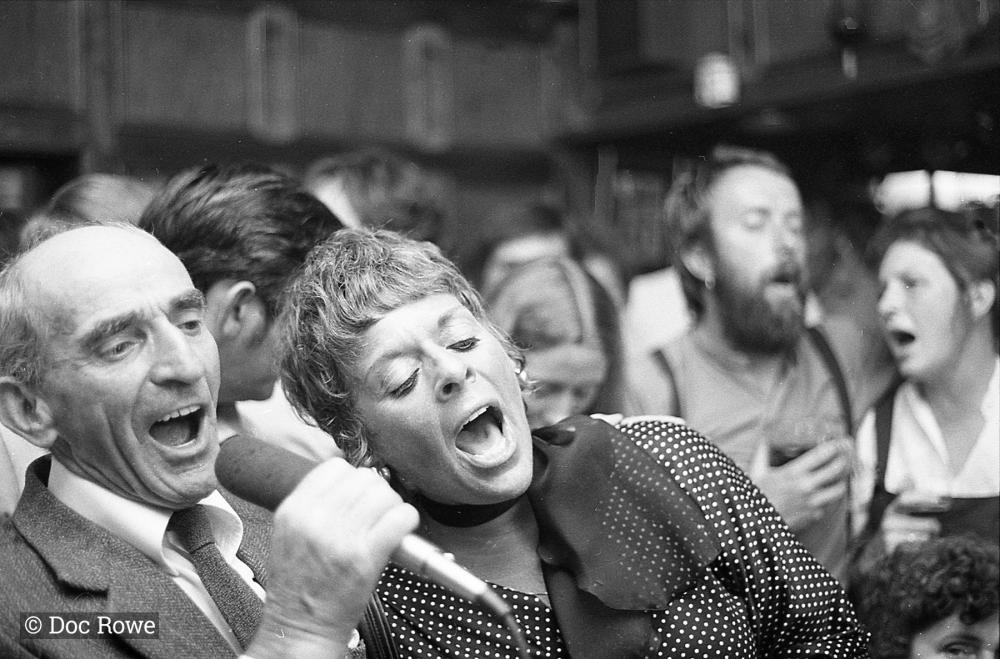 People singing in The Ship pub