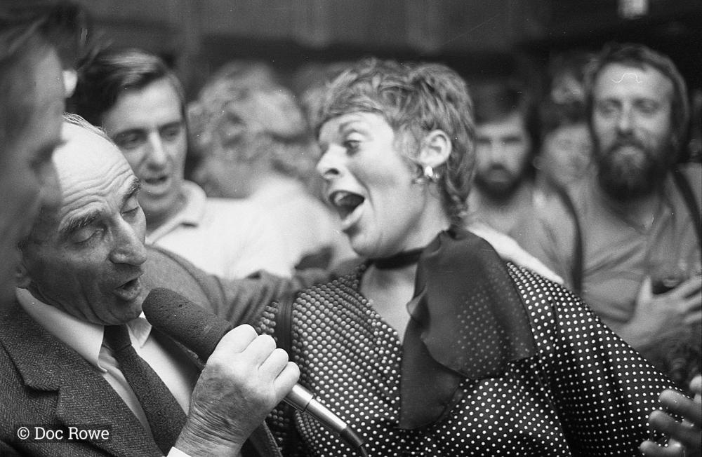 People singing in The Ship pub