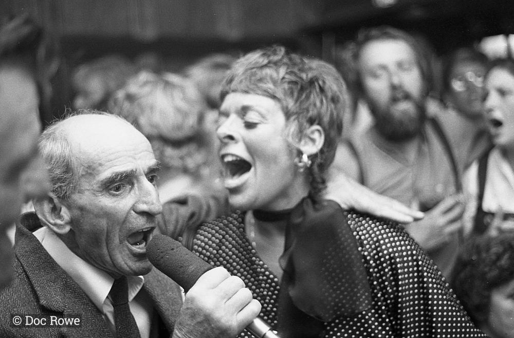 People singing in The Ship pub