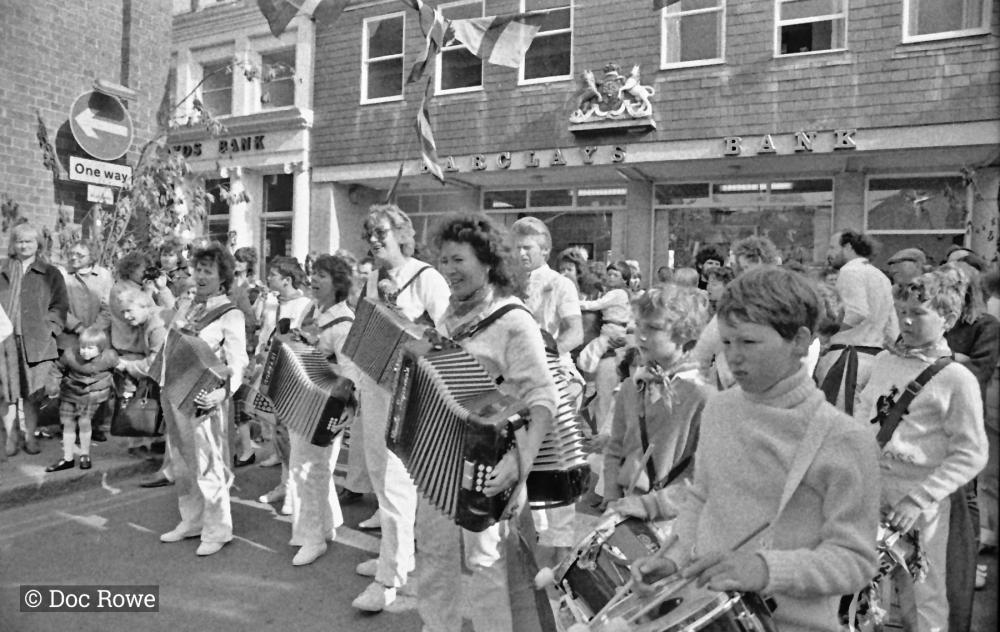children playing in band outside institute