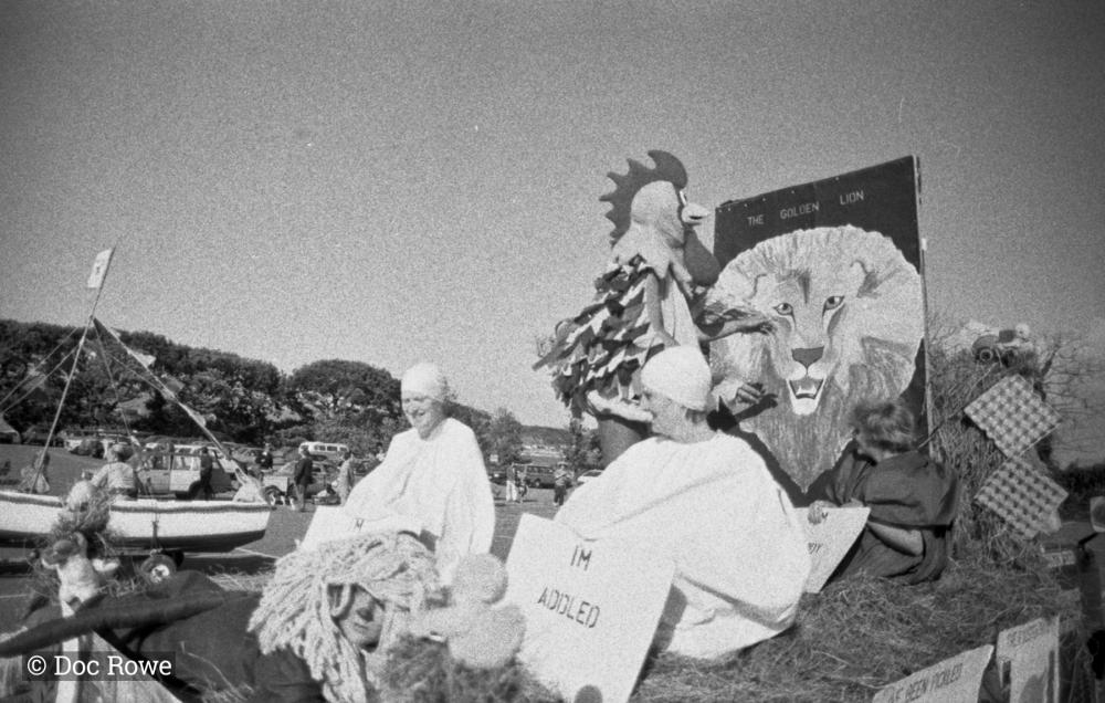 people on carnival float
