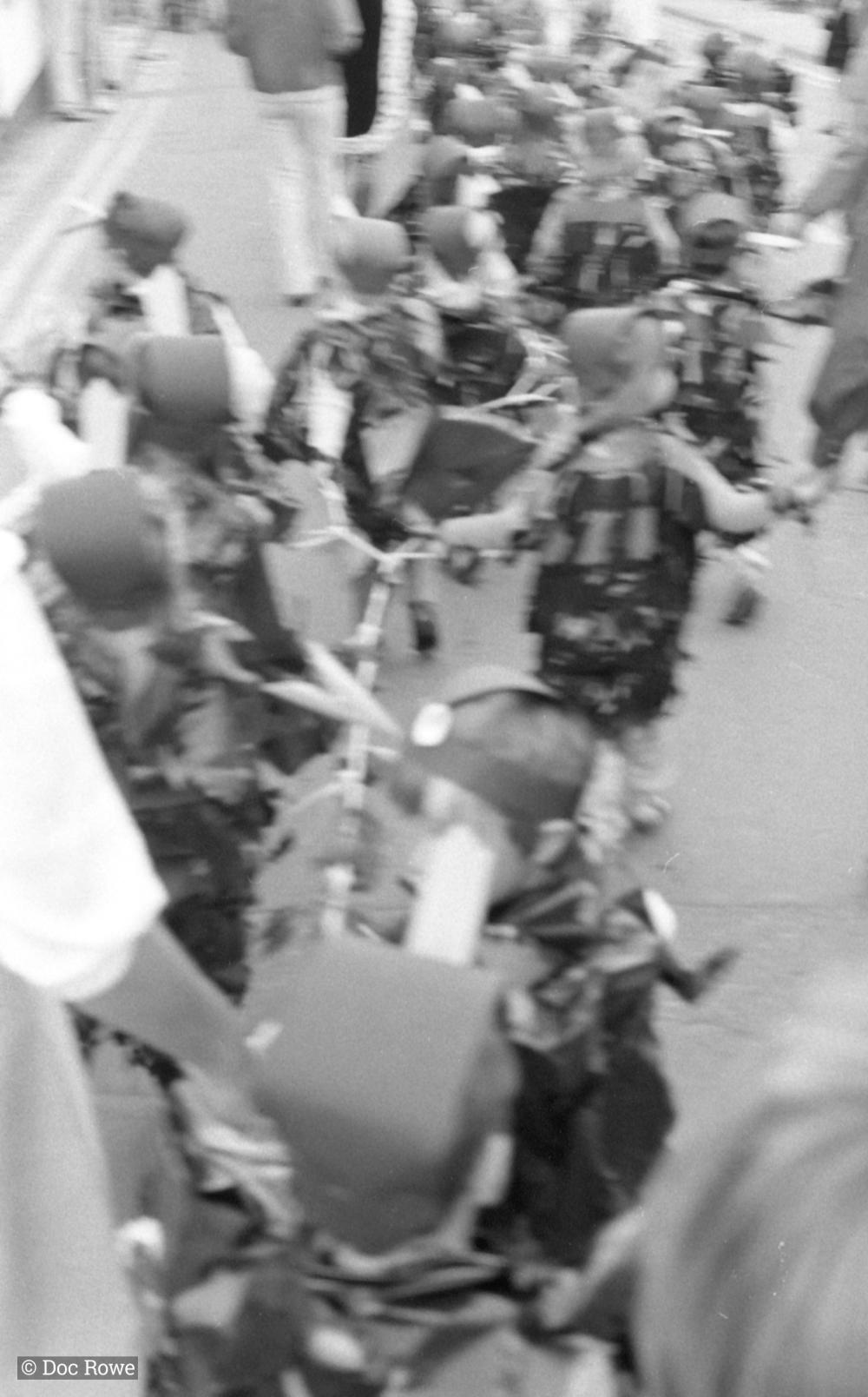 people in parade (blurry)