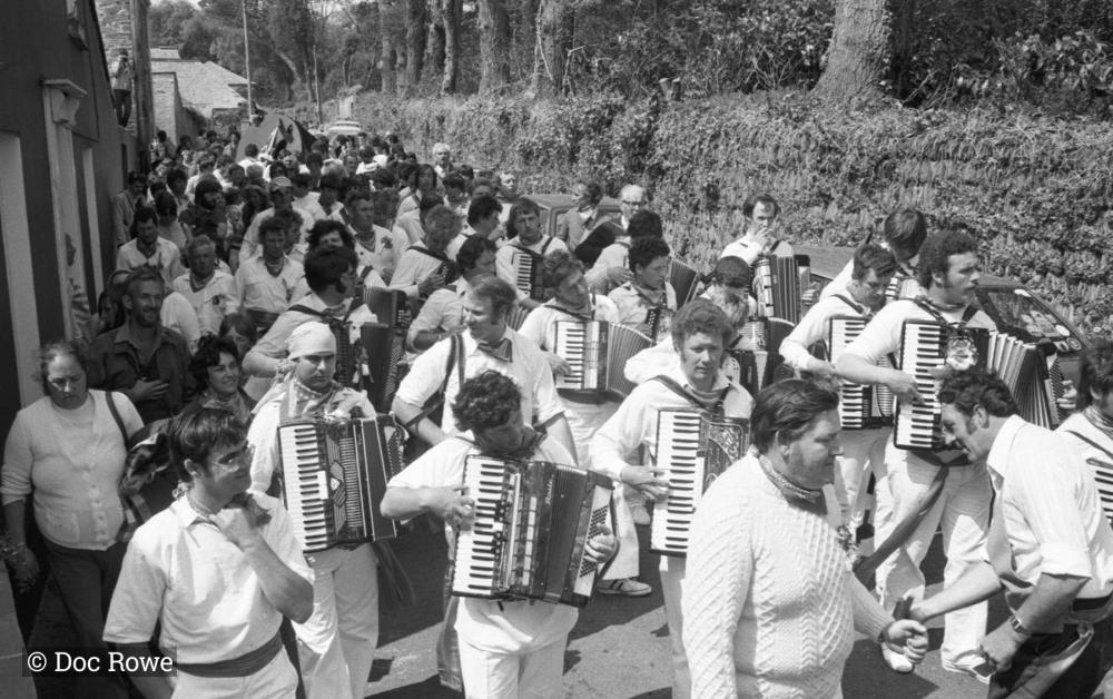 accordion players in procession
