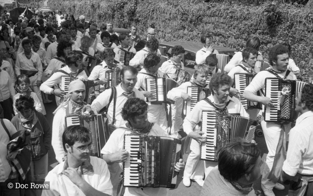 accordion players in procession