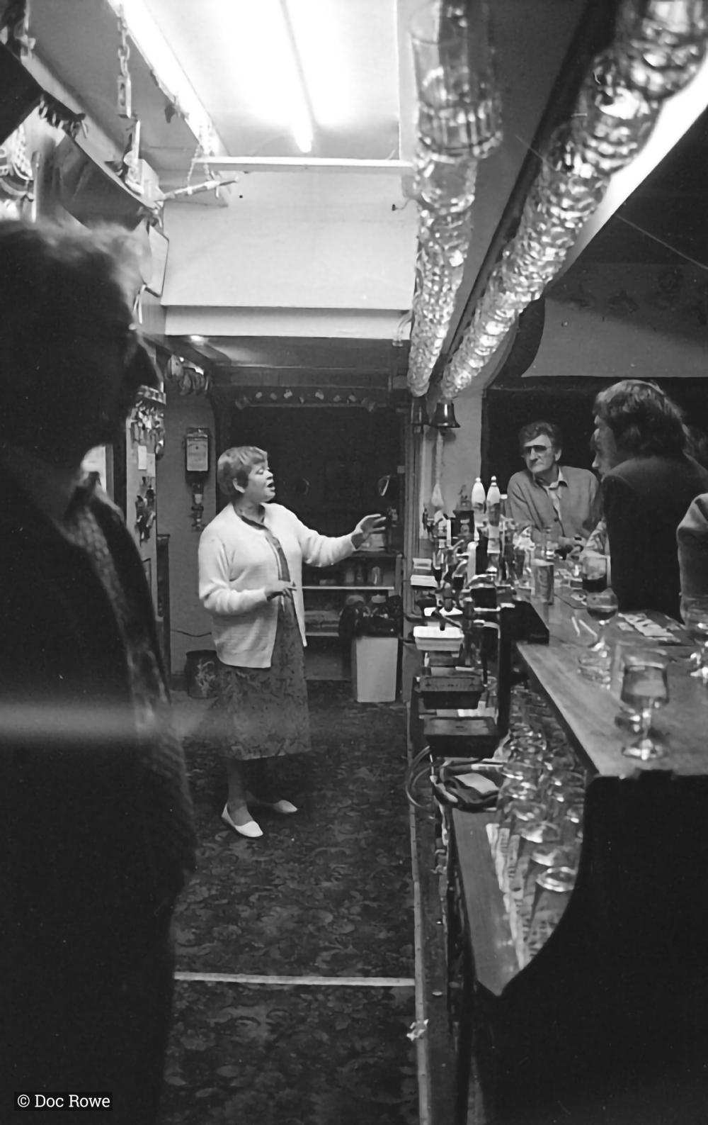 Jean Luke behind the bar