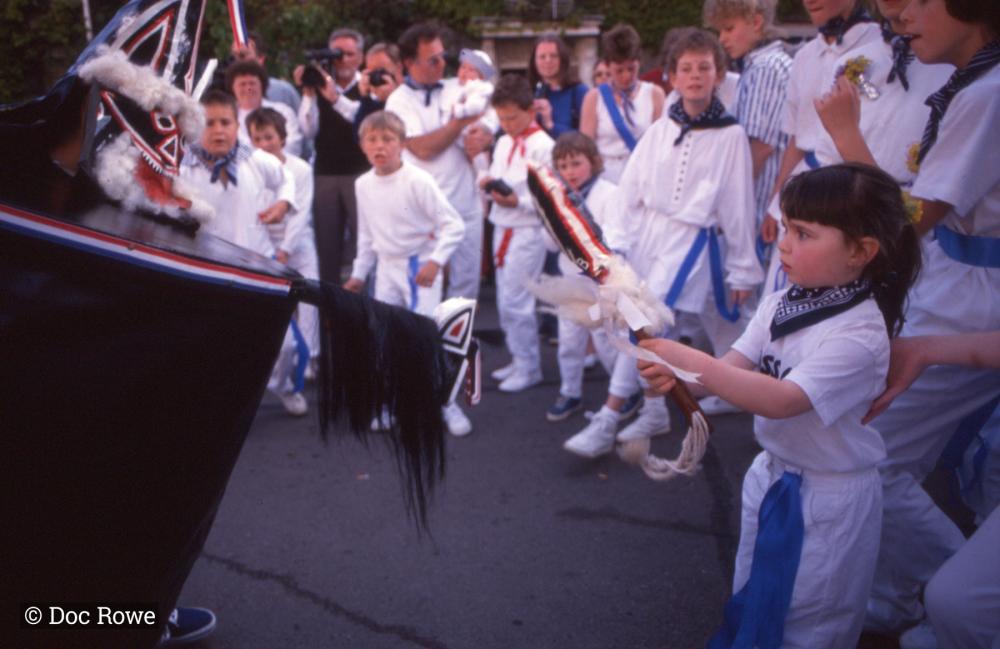 Girl teasing Blue Ribbon Oss