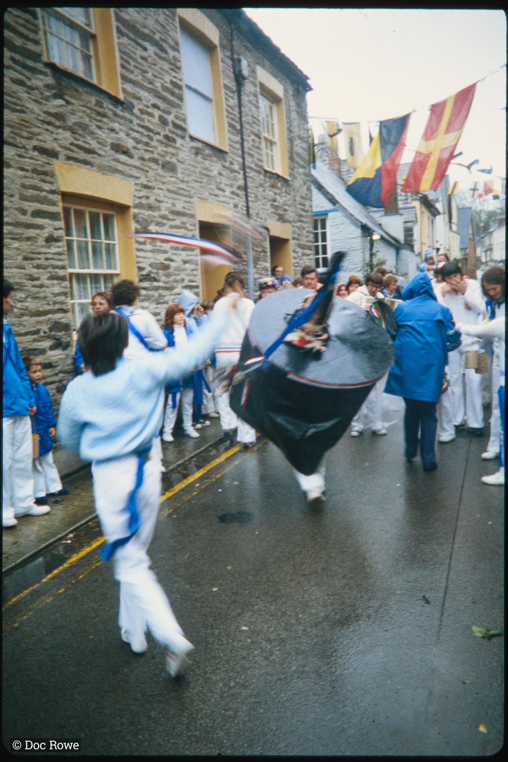 Children's Oss, Blue Ribbon oss being teased in the rain 