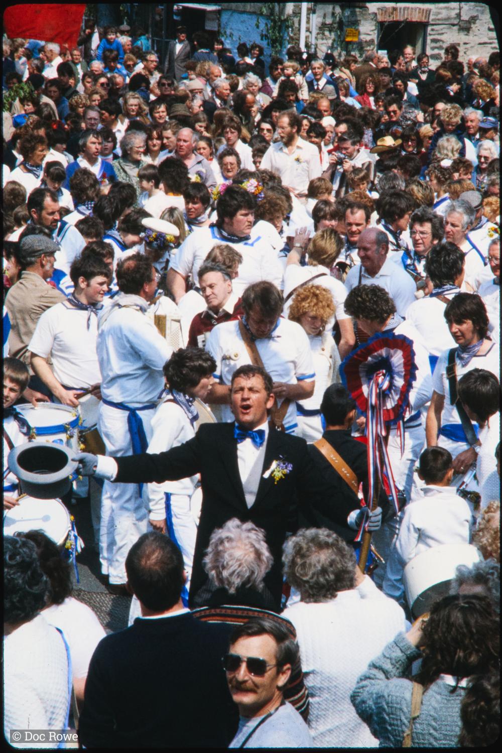 Blue Ribbon Master of Ceremonies amongst crowd