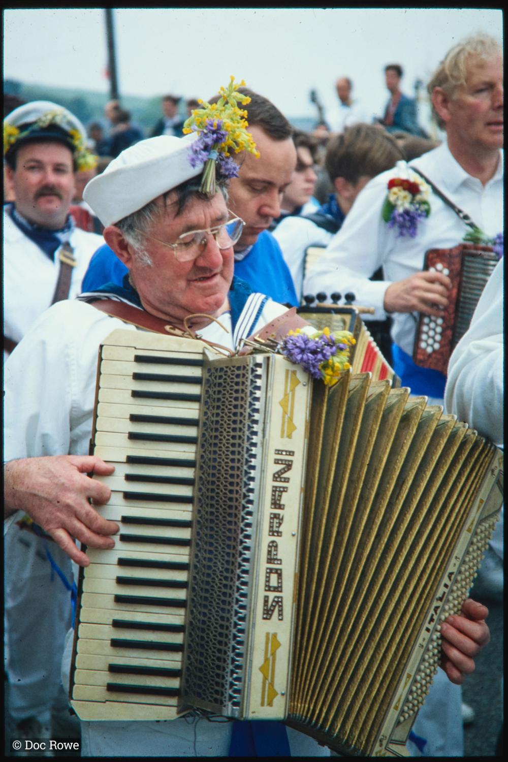 Man from Blue Ribbon playing accordion